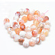 Brins de perles d'agate crépitantes de feu naturelles colorées X-G-R176-8mm-06-2