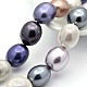 Coquille ovale brins perles de perles BSHE-M008-04-1