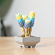 Juego de juguetes diy de bloques de construcción de plantas de flores suculentas de plástico DIY-I077-03-1