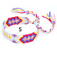 Cotton Braided Rhombus Pattern Cord Bracelet FIND-PW0013-003A-05-1
