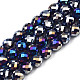 Electroplate opaco colore solido perle di vetro fili EGLA-N002-26-B01-1