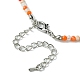 Collier de perles de verre rondelle à facettes pour femme NJEW-M208-01G-5
