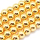 Chapelets de perles en hématite synthétique sans magnétiques, grade AAA, Plaqué longue durée, ronde, plaqué or, 2mm, Trou: 1mm, Environ 185 pcs/chapelet, 15.7 pouce (40 cm)