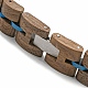 Bracciali con cinturino in legno per donna uomo BJEW-M306-01BL-03-3