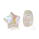 Placage uv perles acryliques craquelées transparentes irisées arc-en-ciel OACR-P010-09E-3