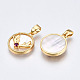Brass Micro Pave Cubic Zirconia Charms KK-Q277-018-NF-3