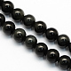 Obsidienne naturelle perles rondes brins G-S156-4mm-1
