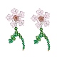 Aretes colgantes flor de la vida de cristal austriaco de imitación X1-EJEW-TA00029-01-1