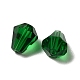 ガラス模造オーストリアクリスタルビーズ  多面カット  ダイヤモンド  濃い緑  6x5mm  穴：1mm GLAA-H024-13C-08-3