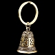Porte-clés pendentif cloche mantra à six caractères en laiton PW-WG70393-01-1