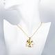 Real 18K Gold Plated Tin Alloy Czech Rhinestone Flower Pendant Necklaces NJEW-BB03466-G-5
