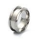 201 Stainless Steel Grooved Finger Ring Settings STAS-WH0029-52A-P-2