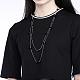 Trendy Faceted Cube Glass Two Layered Necklaces NJEW-BB15057-B-8