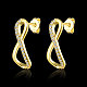 Infinity Brass Cubic Zirconia Stud Earrings EJEW-BB15200-A-2