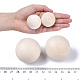 天然木製丸玉  DIY装飾木工ボール  未完成の木製の球  穴なし/ドリルなし  染色されていない  無鉛の  アンティークホワイト  39~40mm WOOD-T014-40mm-4