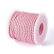編み紐  革のアクセサリーコード  ジュエリーDIY製版材料  スプールで  ピンク  3.3mm  10ヤード/ロール WL-I005-A12-2
