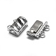 Rhodium Plated 925 Sterling Silver Box Clasps X-STER-L057-016P-3