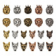 Fashewelry 44pcs22スタイルチベットスタイルアロイビーズ  ライオンの頭とオオカミの頭  ミックスカラー  2個/スタイル FIND-FW0001-16-2