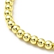 Rack Plating Brass Round Bead Slider Bracelets for Women BJEW-M232-01G-A-3