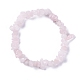 Bracelets élastiques avec chips en quartz rose X-BJEW-JB01308-01-3