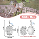 Oval with Flower 316 Stainless Steel Locket Pendant Decorations PALLOY-AB00013-2