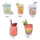 5Pcs 5 Style Drink & Juice & Milk Tea Acrylic Badges Brooch Pins JEWB-FS0001-01-2