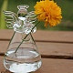 天使の形をしたガラスの花瓶  ホームオフィスの庭の装飾用の水耕テラリウムコンテナ花瓶  透明  50x100mm PW-WG63977-01-2