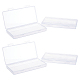 SUPERFINDINGS 8pcs Small Plastic Box 17.2x8.85x2.2cm Rectangle Clear Bead Box Craft Storage Box with Flip Lid for Jewerlry Findings Pills Screws Organizer CON-FH0001-18-2
