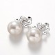 Colgantes plateados de perlas de imitación plateada PALLOY-M179-25-AAA-1