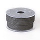 編み紐  革のアクセサリーコード  ジュエリーDIY製版材料  グレー  3mm  約21.87ヤード（20m）/ロール WL-I003-3mm-B-15-1