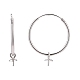 Accessoires pour boucles d'oreilles créoles en argent sterling rhodié 925 STER-I016-069P-2