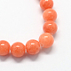 Chapelets de perles de pierres en jade jaune teinte G-R271-4mm-Y18-2