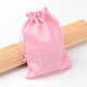 ポリエステル模造黄麻布包装袋巾着袋  フラミンゴ  18x13cm X-ABAG-R004-18x13cm-04-3