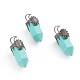 Gros pendentifs pointus synthétiques turquoise G-I275-01G-1