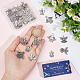 SUNNYCLUE 1 Box 50Pcs 5 Style Guardian Angel Charms Angel Wing Charms Bless Lucky Charm Fairy Wing Tibet Style Alloy Fairy Charm for Jewelry Making Charms DIY Craft Bracelets Necklace Earrings Women PALLOY-SC0004-07-3