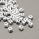 Perles européennes de lettre en acrylique à gros trou SACR-Q103-6mm-01L-1