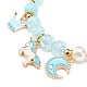 Bracelet extensible en perles d'imitation acrylique avec breloques en alliage d'émail pour femme BJEW-JB08448-6