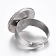 Adjustable 304 Stainless Steel Finger Rings Components STAS-G187-01P-16mm-2