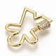 Brass Micro Pave Clear Cubic Zirconia Screw Carabiner Lock Charms ZIRC-S066-001-3