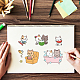 GLOBLELAND Summer Cat Clear Stamps Sofa Bathtub Book Skateboard Silicone Clear Stamp Seals for Cards Making DIY Scrapbooking Photo Journal Album Decoration DIY-WH0167-56-767-2