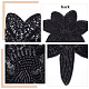 花ガーゼ刺繍飾りアクセサリー  パッチに縫い付けられたレースのスパンコールの服  ビーズアップリケ  ウェディングドレスに適しています  パフォーマンスウェア  ブラック  105x95x2.5mm DIY-WH0308-310F-6