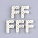 手作りのABS樹脂の模造パールの編みビーズ  文字  文字.f  33x20x7~8mm FIND-T039-18-F-1