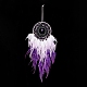 Iron Wire Woven Web/Net with Feather Pendant Decorations AJEW-B017-33-5