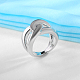 Exquisite Design Real 18K Platinum Plated Eco-Friendly Brass Criss Cross Rings RJEW-AA00547-6-P-4