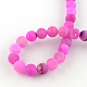 Round Dyed Frosted Crackle Agate Gemstone Bead Strands G-R297-07-2