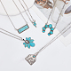 ANATTASOUL 5Pcs 5 Style Flower & Rectangle & Lightning & Cow Tag Synthetic Turquoise Pendant Necklaces Sets NJEW-AN0001-04-7