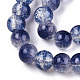 Brins de perles de verre peintes à cuisson craquelée transparente DGLA-T003-01C-02-3