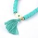 Handmade Polymer Clay Heishi Beads Stretch Bracelets BJEW-JB05079-4