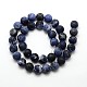Natural Sodalite Frosted Round Bead Strands G-O039-12-10mm-2
