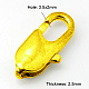 真鍮カニカン  ゴールドカラー  10x5x2.5mm  穴：2mm KK-E097-10x5mm-G-2